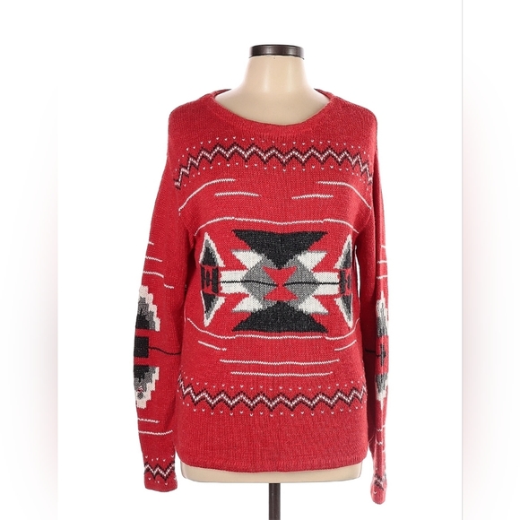 Ralph Lauren Sweaters - Vintage Ralph Lauren Jeans Sweater Aztec Southwestern Pullover Women L Hand Knit
